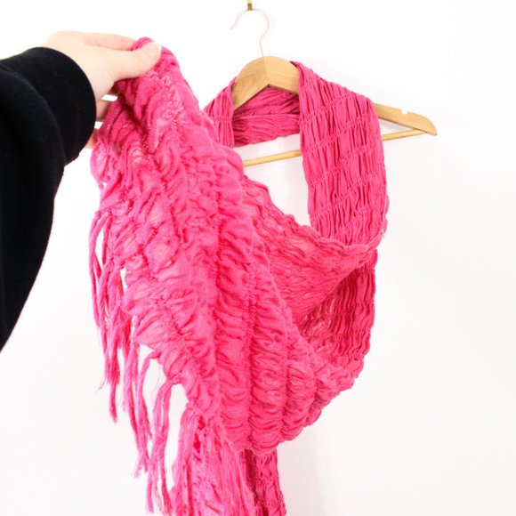 *Pink Rouched Scarf - Picture 1 of 3
